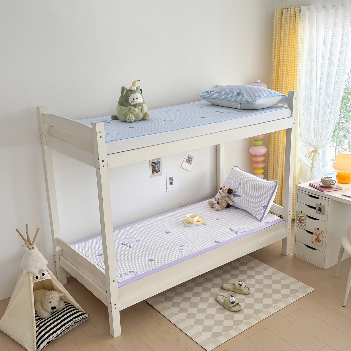 91家纺网 家纺一手货源 找家纺 奇丝雅 2026新款夏季A类冰豆豆凉席冰丝凉席家用冰丝席可机洗水洗单人学生宿舍上下铺寝室 卡皮巴拉-紫