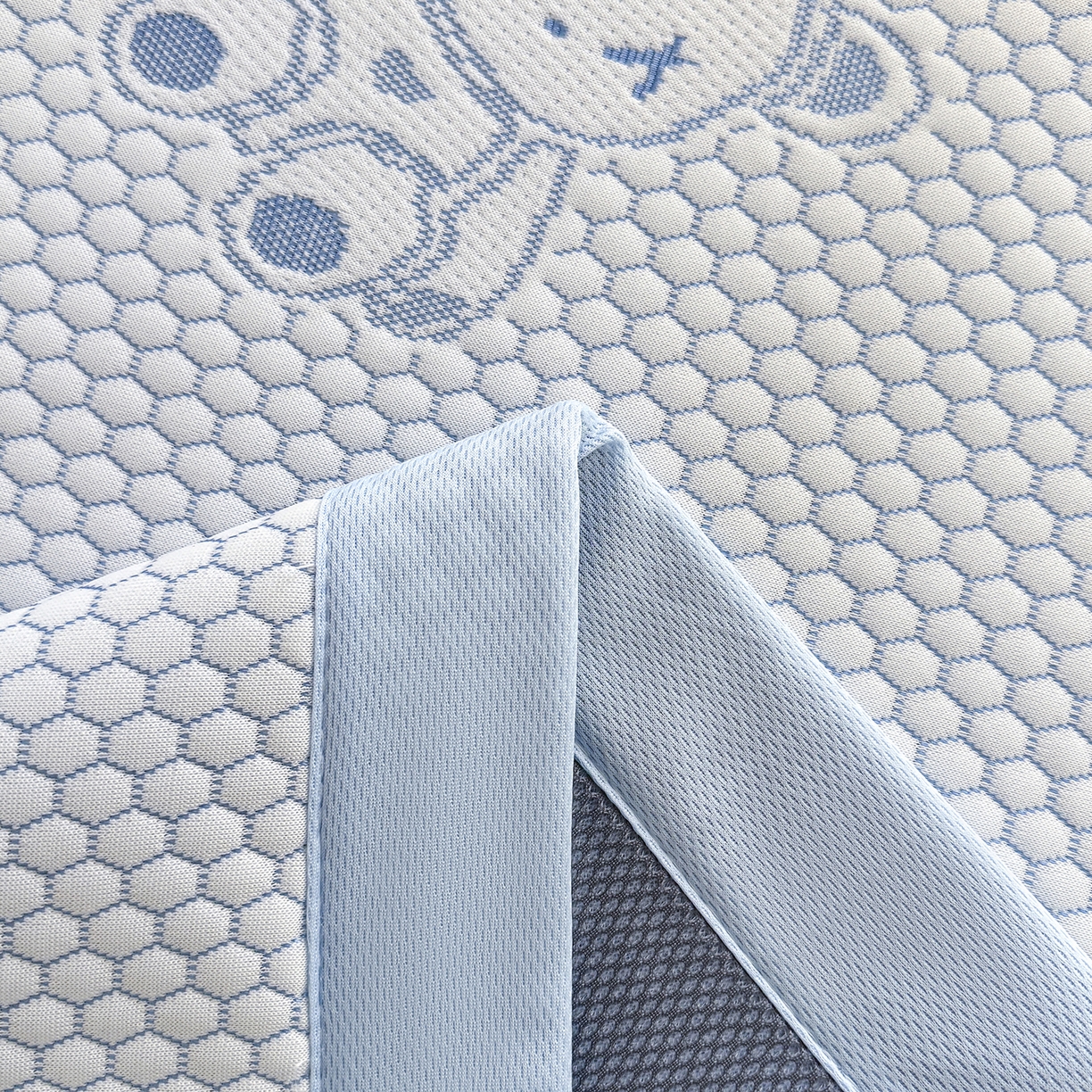 91家纺网 家纺一手货源 找家纺 奇丝雅 2026新款夏季A类冰豆豆凉席冰丝凉席家用冰丝席可机洗水洗单人学生宿舍上下铺寝室 抱抱熊-蓝