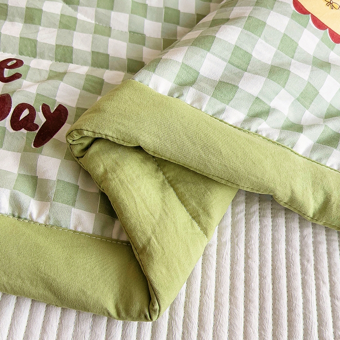 91家纺网 家纺一手货源 找家纺 吉咪兔家纺 2024年新款水洗棉儿童夏凉被婴儿空调被宝宝幼儿园专用大豆芯夏季薄款小被子 小女孩