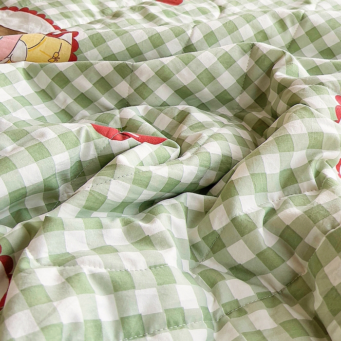 91家纺网 家纺一手货源 找家纺 吉咪兔家纺 2024年新款水洗棉儿童夏凉被婴儿空调被宝宝幼儿园专用大豆芯夏季薄款小被子 小女孩