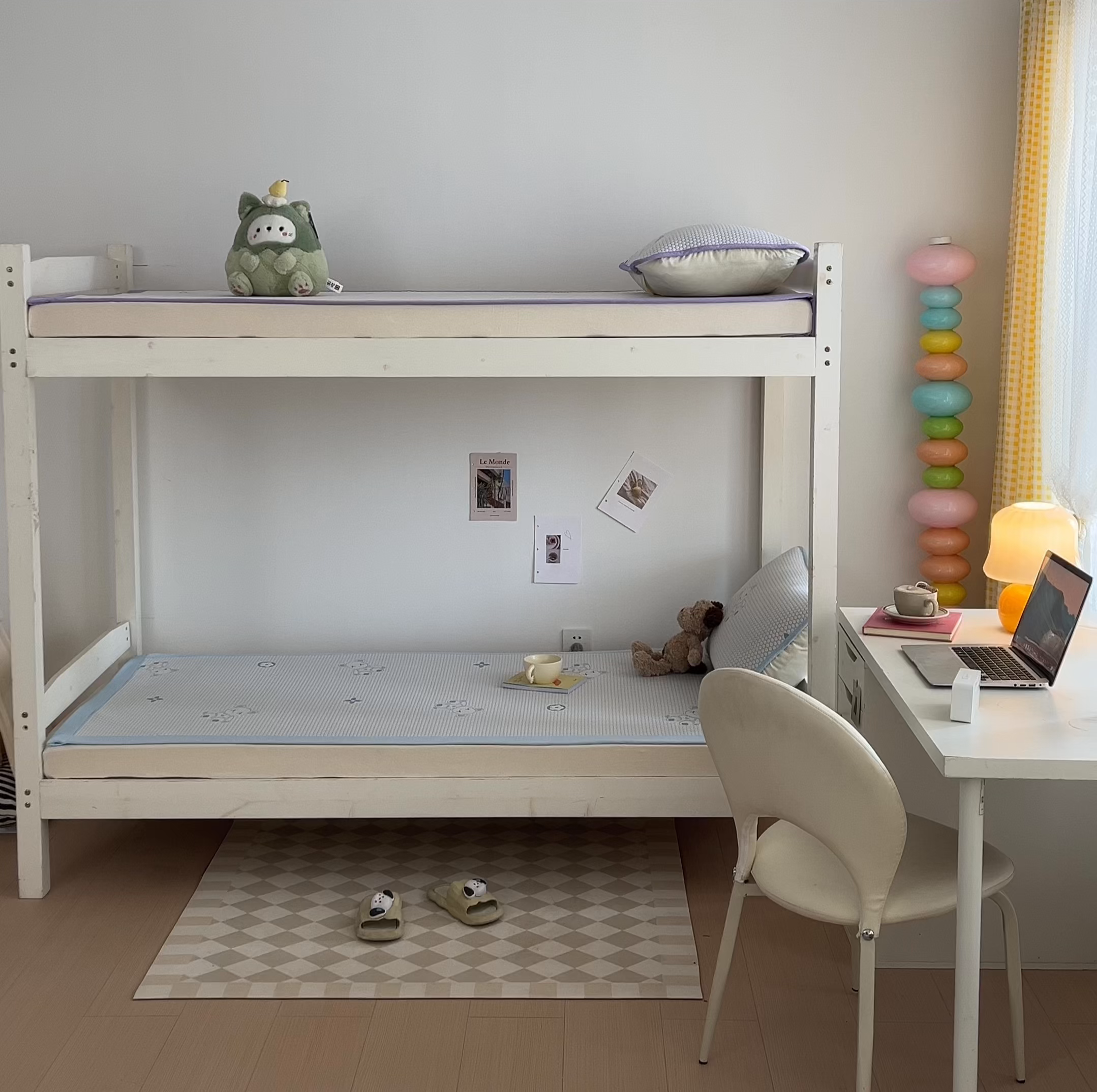 91家纺网 家纺一手货源 找家纺 奇丝雅 2026新款夏季A类冰豆豆凉席冰丝凉席家用冰丝席可机洗水洗单人学生宿舍上下铺寝室 抱抱熊-蓝