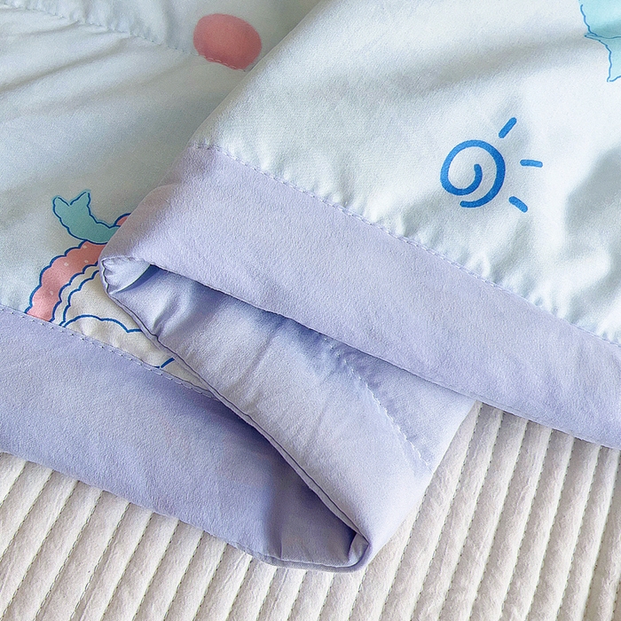 91家纺网 家纺一手货源 找家纺 吉咪兔家纺 2024年新款水洗棉儿童夏凉被婴儿空调被宝宝幼儿园专用大豆芯夏季薄款小被子 可爱兔