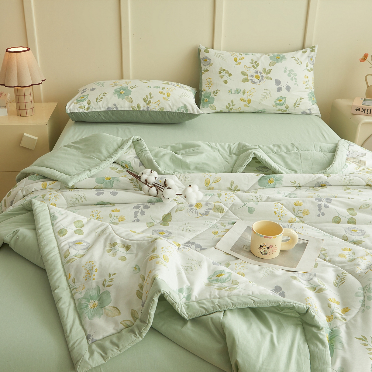 91家纺网 家纺一手货源 找家纺 （总）西域种棉人·千百笠 2026新款A类里外全棉12868夏凉被100%新疆棉纯棉全棉填充印花款空调被夏被