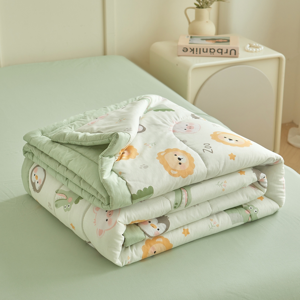 91家纺网 家纺一手货源 找家纺 西域种棉人·千百笠 2026新款A类里外全棉12868夏凉被100%新疆棉纯棉全棉填充印花款空调被夏被 全棉印花 幸运乐园