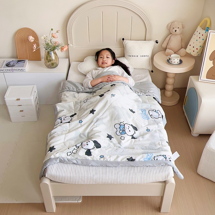 91家纺网 家纺一手货源 找家纺 吉咪兔家纺 2024年新款水洗棉儿童夏凉被婴儿空调被宝宝幼儿园专用大豆芯夏季薄款小被子 可爱狗狗