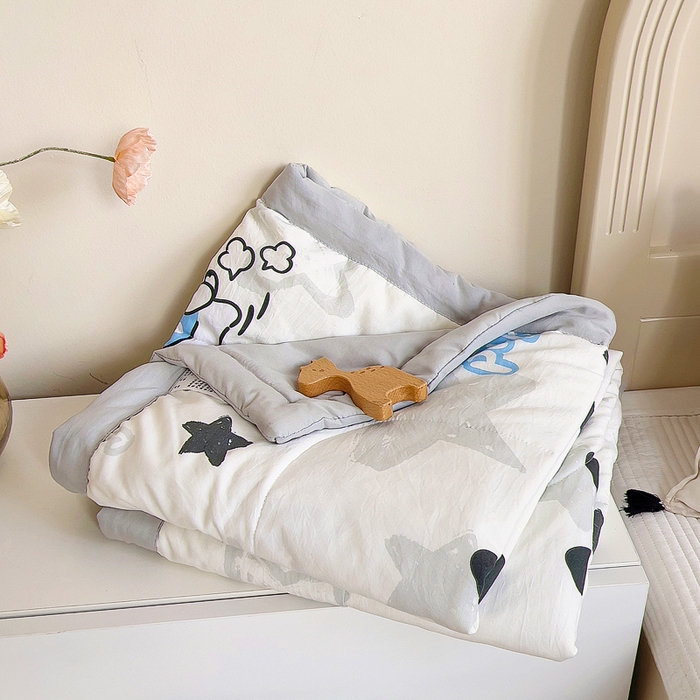 91家纺网 家纺一手货源 找家纺 吉咪兔家纺 2024年新款水洗棉儿童夏凉被婴儿空调被宝宝幼儿园专用大豆芯夏季薄款小被子 可爱狗狗