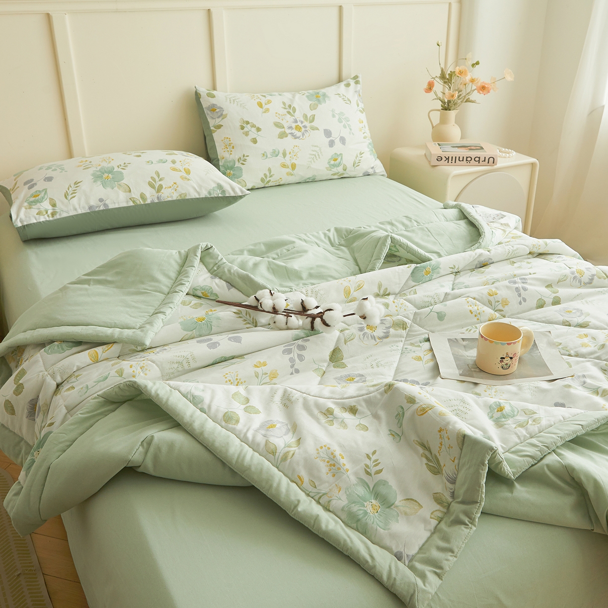 91家纺网 家纺一手货源 找家纺 （总）西域种棉人·千百笠 2026新款A类里外全棉12868夏凉被100%新疆棉纯棉全棉填充印花款空调被夏被