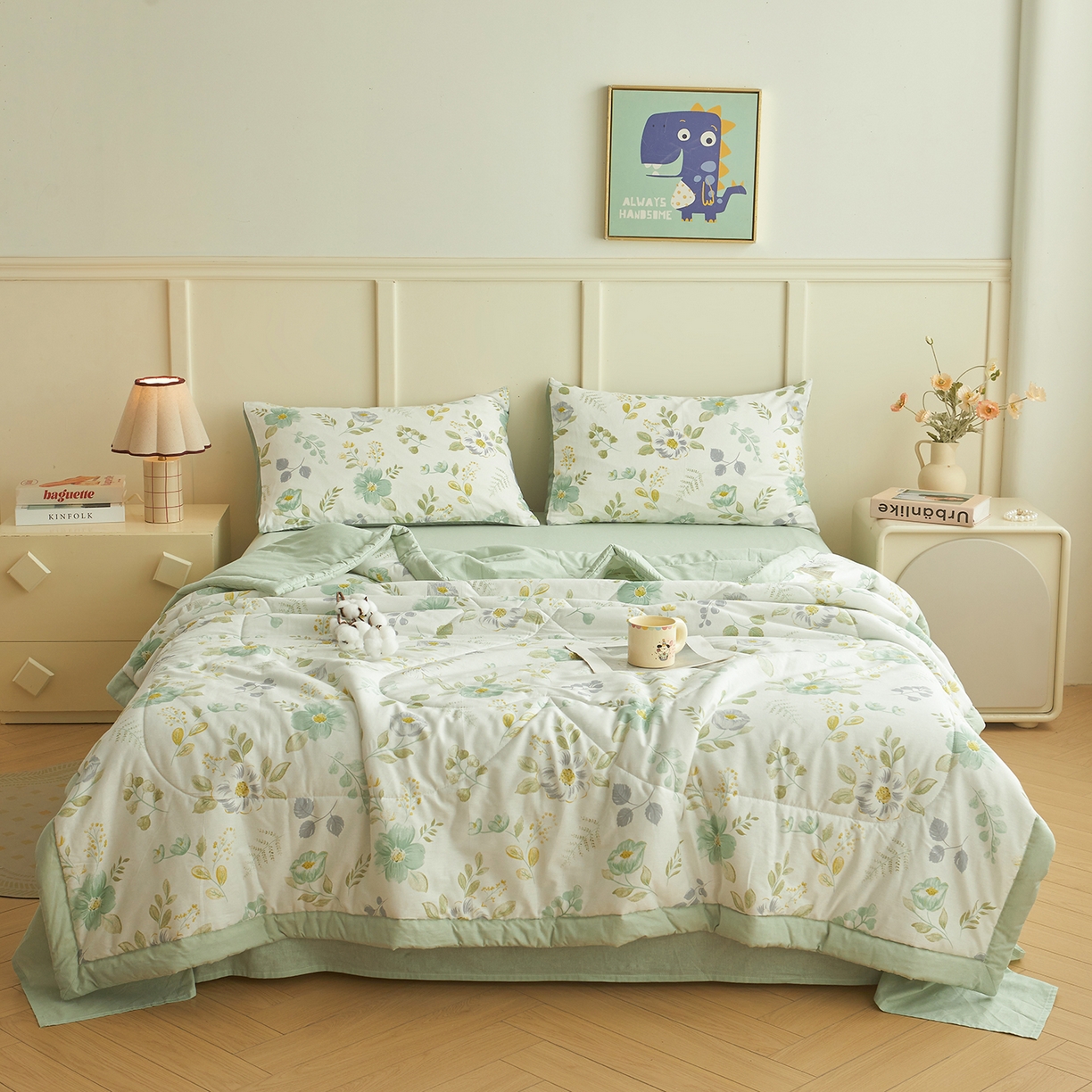 91家纺网 家纺一手货源 找家纺 西域种棉人·千百笠 2026新款A类里外全棉12868夏凉被100%新疆棉纯棉全棉填充印花款空调被夏被 全棉印花 花韵花香