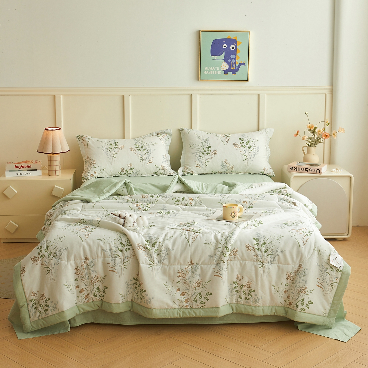 91家纺网 家纺一手货源 找家纺 西域种棉人·千百笠 2026新款A类里外全棉12868夏凉被100%新疆棉纯棉全棉填充印花款空调被夏被 全棉印花 漫山