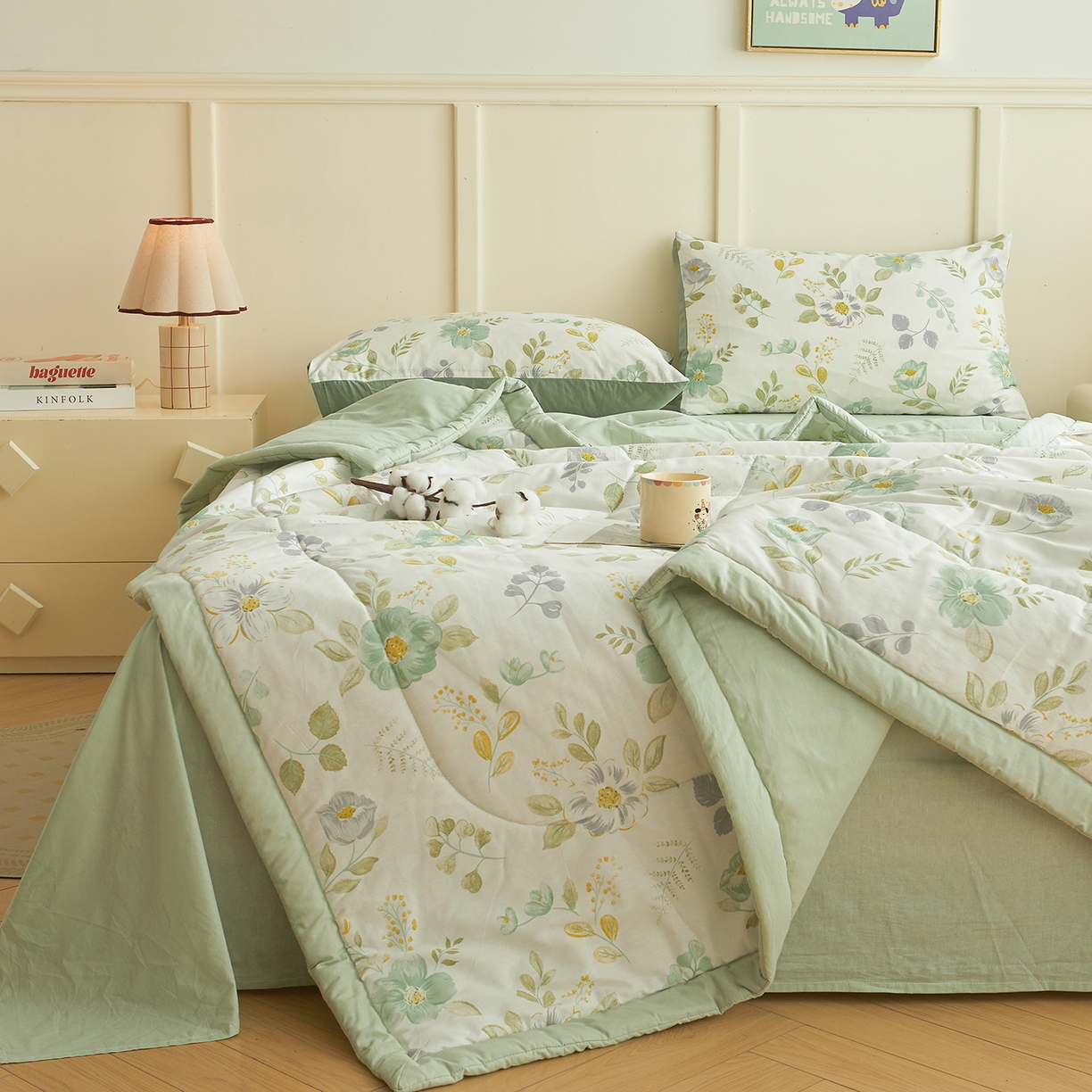 91家纺网 家纺一手货源 找家纺 西域种棉人·千百笠 2026新款A类里外全棉12868夏凉被100%新疆棉纯棉全棉填充印花款空调被夏被 全棉印花 花韵花香