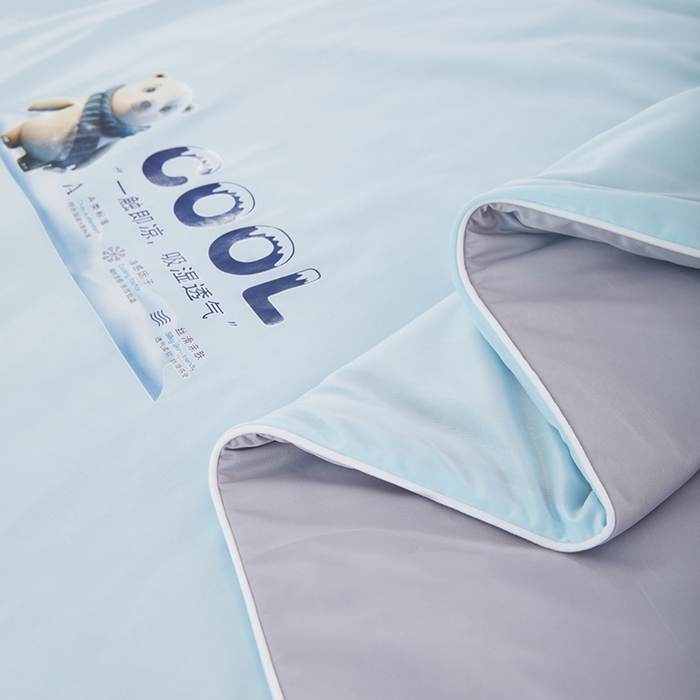 91家纺网 家纺一手货源 找家纺 VIP被业 2026新款西瓜凉感丝夏被夏凉被空调被 西湖蓝