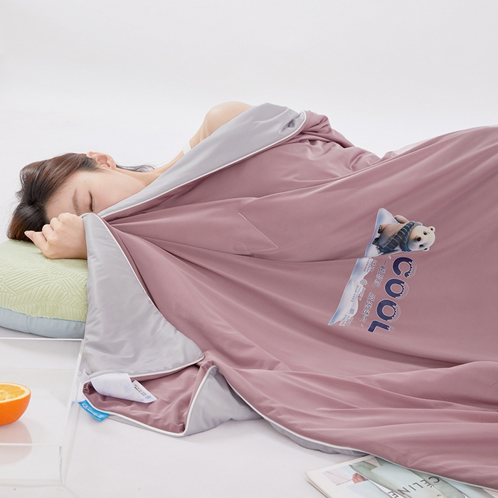 91家纺网 家纺一手货源 找家纺 VIP被业 2026新款西瓜凉感丝夏被夏凉被空调被 香芋紫