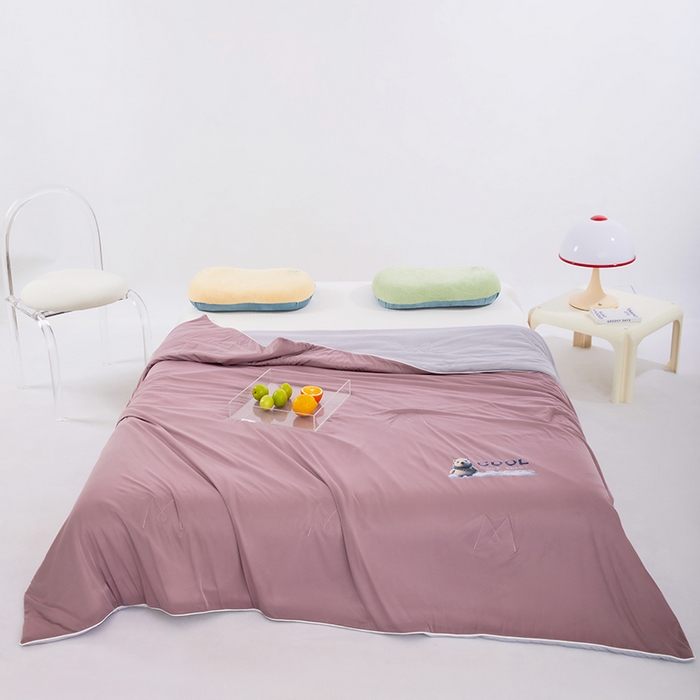 91家纺网 家纺一手货源 找家纺 VIP被业 2026新款西瓜凉感丝夏被夏凉被空调被 香芋紫