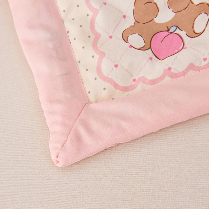91家纺网 家纺一手货源 找家纺 吉咪兔家纺 2024年新款水洗棉儿童夏凉被婴儿空调被宝宝幼儿园专用大豆芯夏季薄款小被子 粉色猫咪