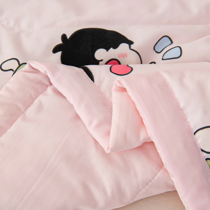 91家纺网 家纺一手货源 找家纺 吉咪兔家纺 2024年新款水洗棉儿童夏凉被婴儿空调被宝宝幼儿园专用大豆芯夏季薄款小被子 开心乐园