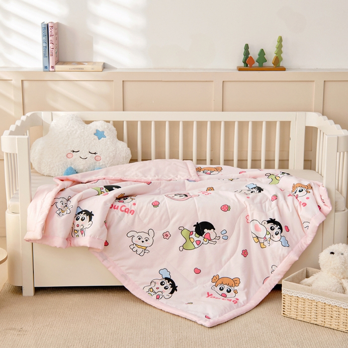 91家纺网 家纺一手货源 找家纺 吉咪兔家纺 2024年新款水洗棉儿童夏凉被婴儿空调被宝宝幼儿园专用大豆芯夏季薄款小被子 开心乐园