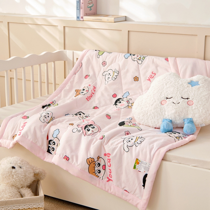 91家纺网 家纺一手货源 找家纺 吉咪兔家纺 2024年新款水洗棉儿童夏凉被婴儿空调被宝宝幼儿园专用大豆芯夏季薄款小被子 开心乐园