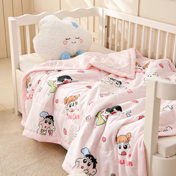 91家纺网 家纺一手货源 找家纺 吉咪兔家纺 2024年新款水洗棉儿童夏凉被婴儿空调被宝宝幼儿园专用大豆芯夏季薄款小被子 开心乐园