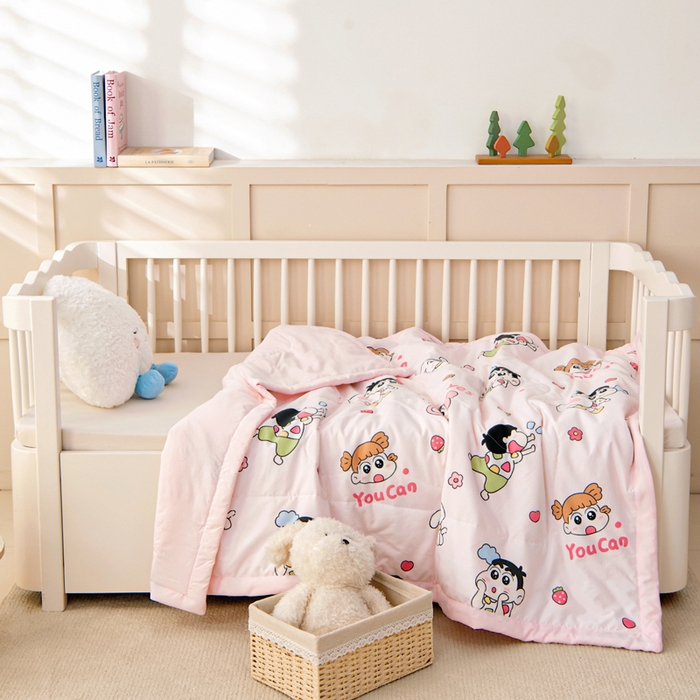 91家纺网 家纺一手货源 找家纺 吉咪兔家纺 2024年新款水洗棉儿童夏凉被婴儿空调被宝宝幼儿园专用大豆芯夏季薄款小被子 开心乐园