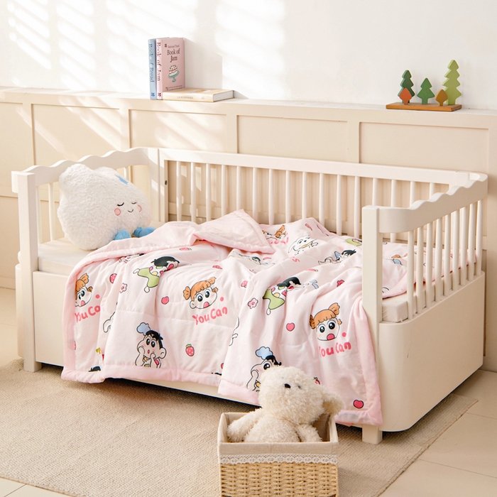 91家纺网 家纺一手货源 找家纺 吉咪兔家纺 2024年新款水洗棉儿童夏凉被婴儿空调被宝宝幼儿园专用大豆芯夏季薄款小被子 开心乐园