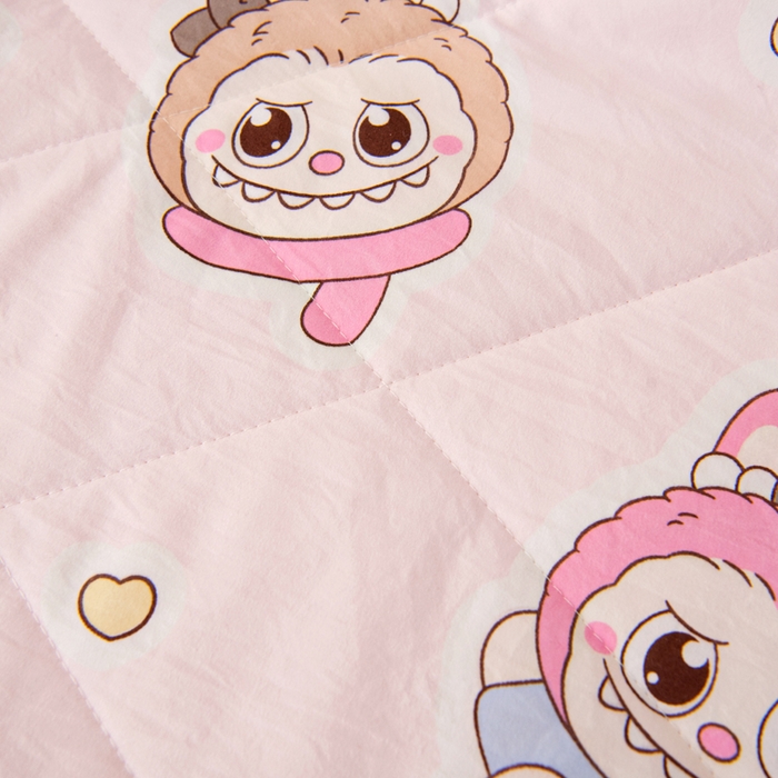 91家纺网 家纺一手货源 找家纺 吉咪兔家纺 2024年新款水洗棉儿童夏凉被婴儿空调被宝宝幼儿园专用大豆芯夏季薄款小被子 梦幻精灵-粉