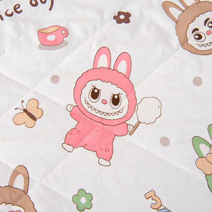 91家纺网 家纺一手货源 找家纺 吉咪兔家纺 2024年新款水洗棉儿童夏凉被婴儿空调被宝宝幼儿园专用大豆芯夏季薄款小被子 梦幻精灵-灰