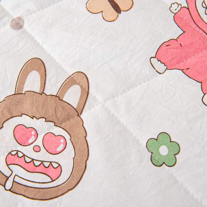 91家纺网 家纺一手货源 找家纺 吉咪兔家纺 2024年新款水洗棉儿童夏凉被婴儿空调被宝宝幼儿园专用大豆芯夏季薄款小被子 梦幻精灵-灰