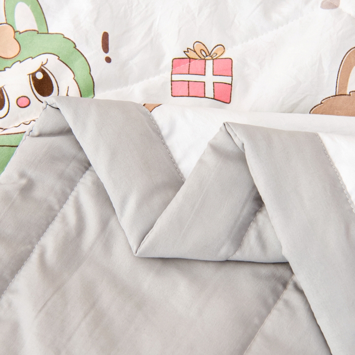 91家纺网 家纺一手货源 找家纺 吉咪兔家纺 2024年新款水洗棉儿童夏凉被婴儿空调被宝宝幼儿园专用大豆芯夏季薄款小被子 梦幻精灵-灰