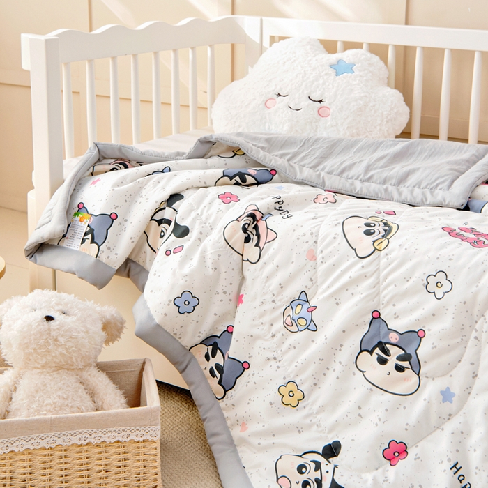 91家纺网 家纺一手货源 找家纺 吉咪兔家纺 2024年新款水洗棉儿童夏凉被婴儿空调被宝宝幼儿园专用大豆芯夏季薄款小被子 顽皮小新