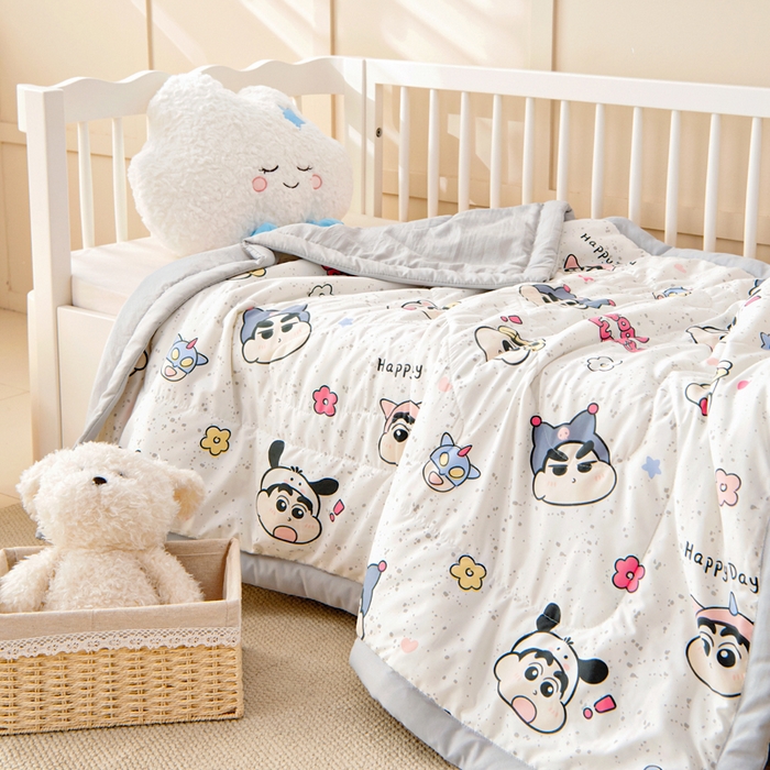 吉咪兔家纺 2024年新款水洗棉儿童夏凉被婴儿空调被宝宝幼儿园专用大豆芯夏季薄款小被子 顽皮小新