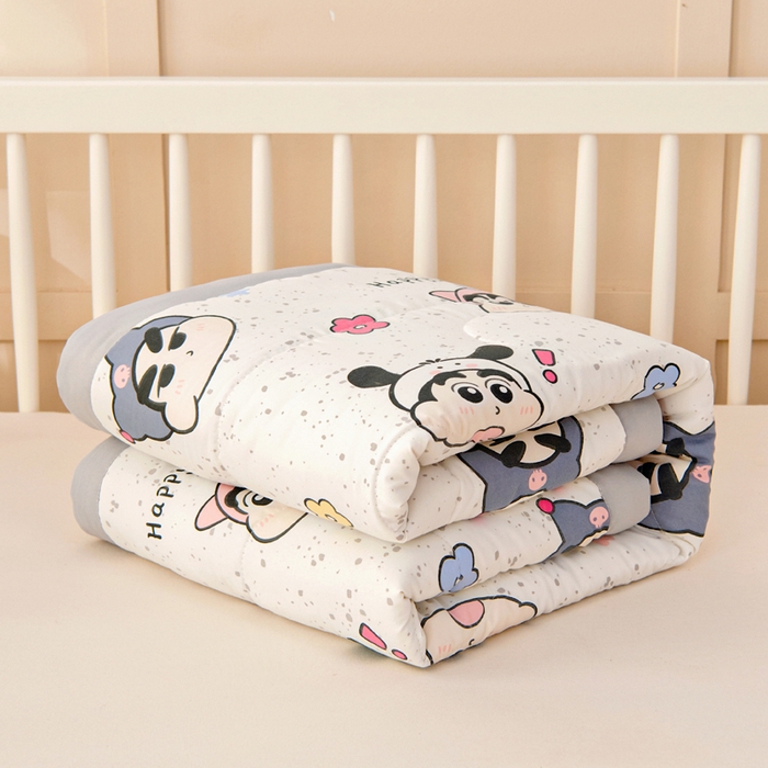 91家纺网 家纺一手货源 找家纺 吉咪兔家纺 2024年新款水洗棉儿童夏凉被婴儿空调被宝宝幼儿园专用大豆芯夏季薄款小被子 顽皮小新