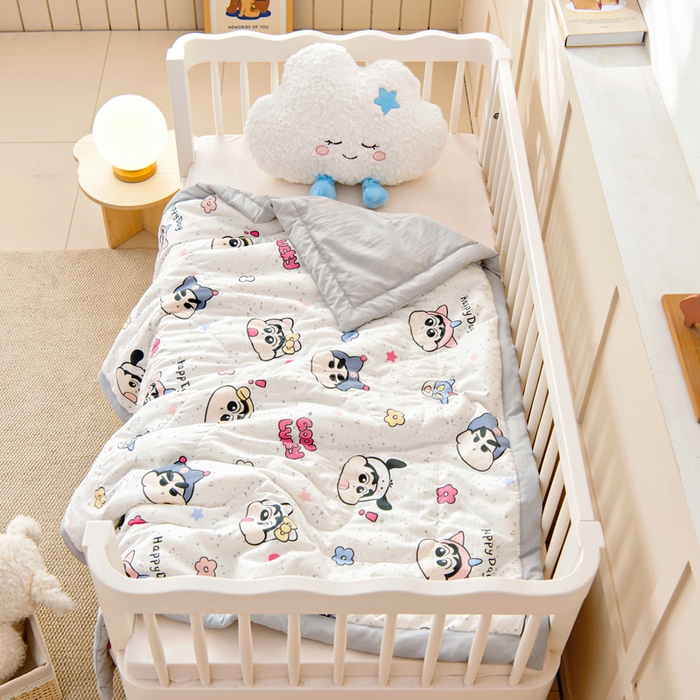 91家纺网 家纺一手货源 找家纺 吉咪兔家纺 2024年新款水洗棉儿童夏凉被婴儿空调被宝宝幼儿园专用大豆芯夏季薄款小被子 顽皮小新