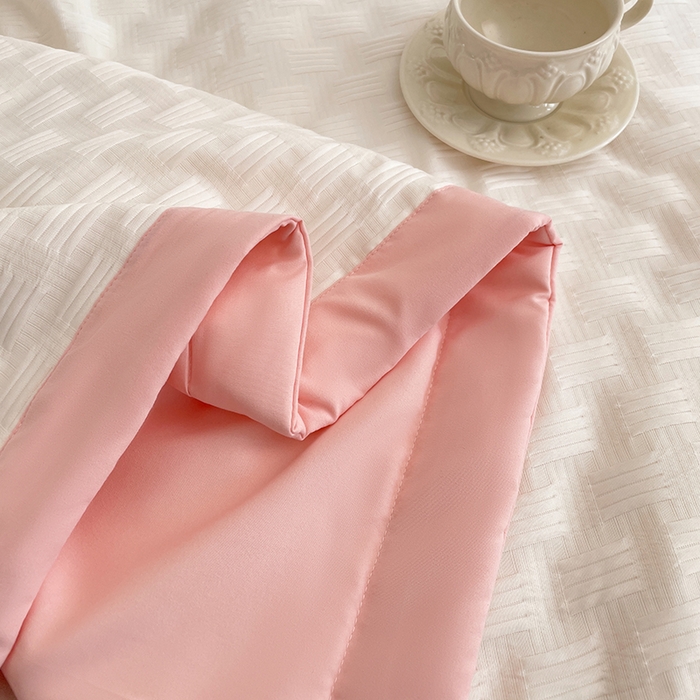 91家纺网 家纺一手货源 找家纺 VIP被业 2026新款A类无印风格棉花夏被夏凉被水洗棉针织棉凉感空调被 冰莓粉