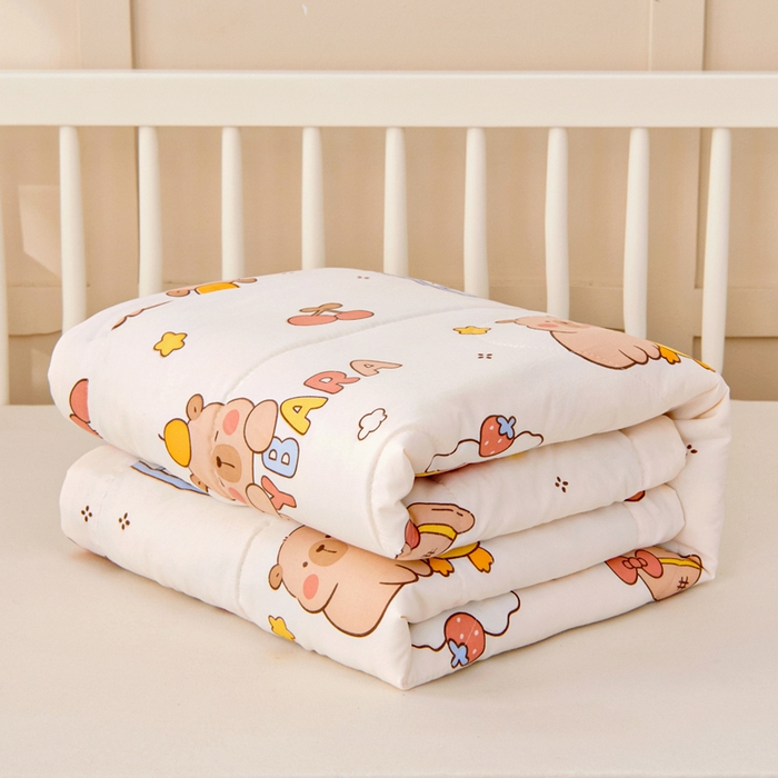 91家纺网 家纺一手货源 找家纺 吉咪兔家纺 2024年新款水洗棉儿童夏凉被婴儿空调被宝宝幼儿园专用大豆芯夏季薄款小被子 小鸭巴拉