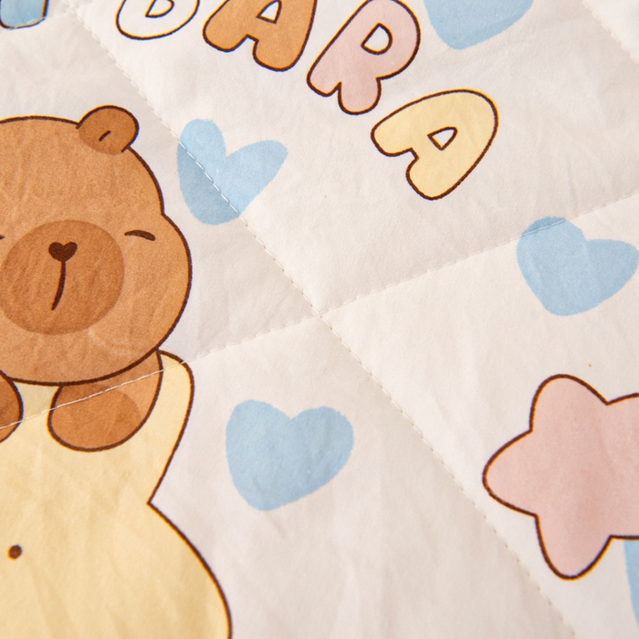 91家纺网 家纺一手货源 找家纺 吉咪兔家纺 2024年新款水洗棉儿童夏凉被婴儿空调被宝宝幼儿园专用大豆芯夏季薄款小被子 星星小熊