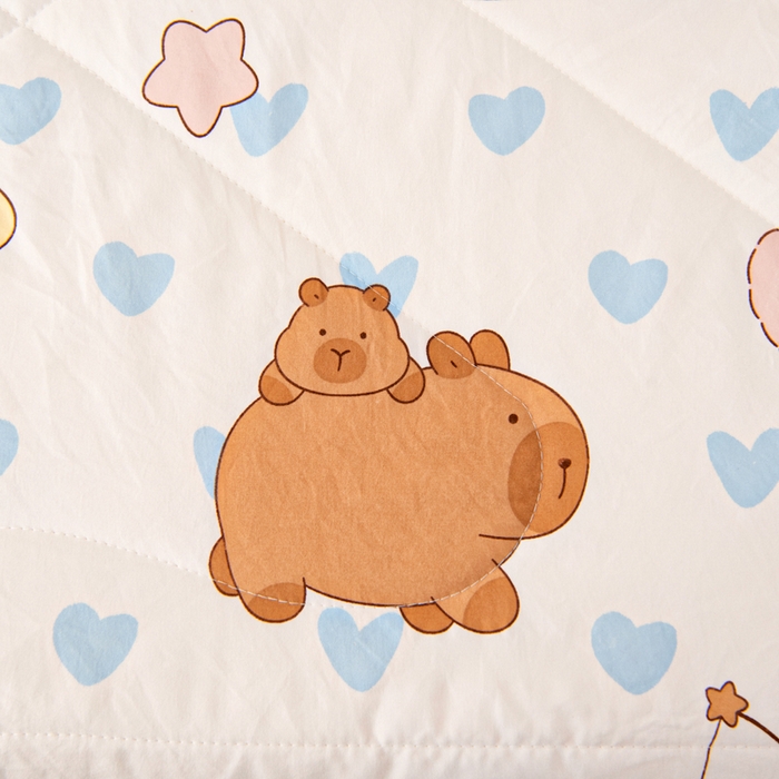 91家纺网 家纺一手货源 找家纺 吉咪兔家纺 2024年新款水洗棉儿童夏凉被婴儿空调被宝宝幼儿园专用大豆芯夏季薄款小被子 星星小熊