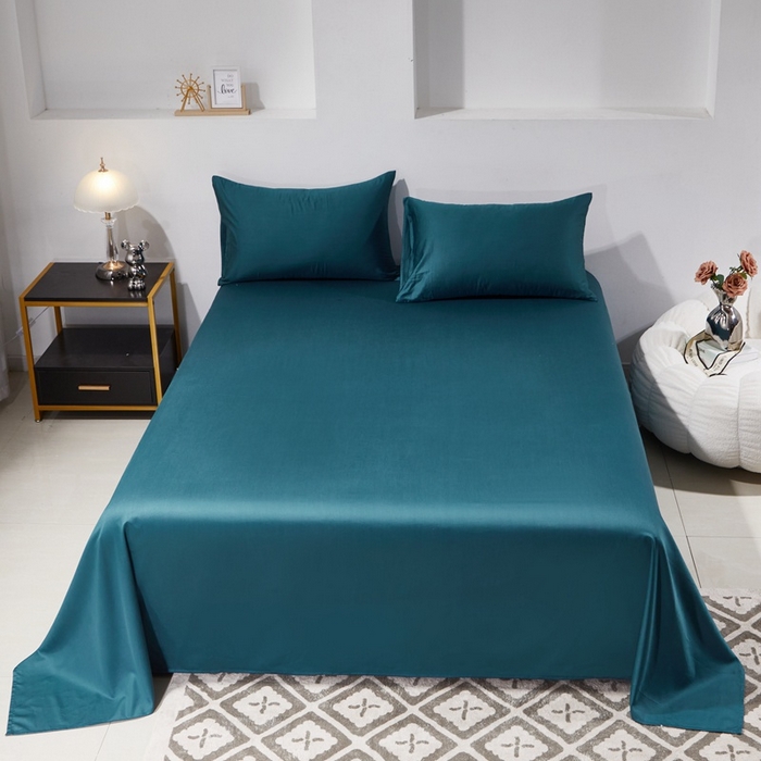 91家纺网 家纺一手货源 找家纺 晶缦家纺 2026新款全棉A类纯棉60支贡缎长绒棉纯色单床单单品床单床单单件 琳琅-猫眼绿