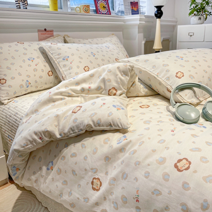 91家纺网 家纺一手货源 找家纺 简一 2026新款全棉床盖四件套缤纷乐园