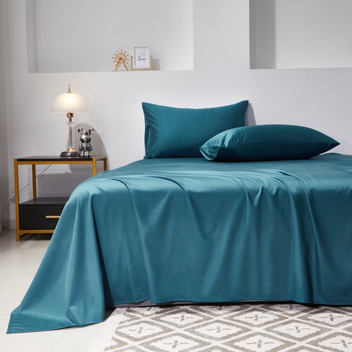 91家纺网 家纺一手货源 找家纺 晶缦家纺 2026新款全棉A类纯棉60支贡缎长绒棉纯色单床单单品床单床单单件 琳琅-猫眼绿