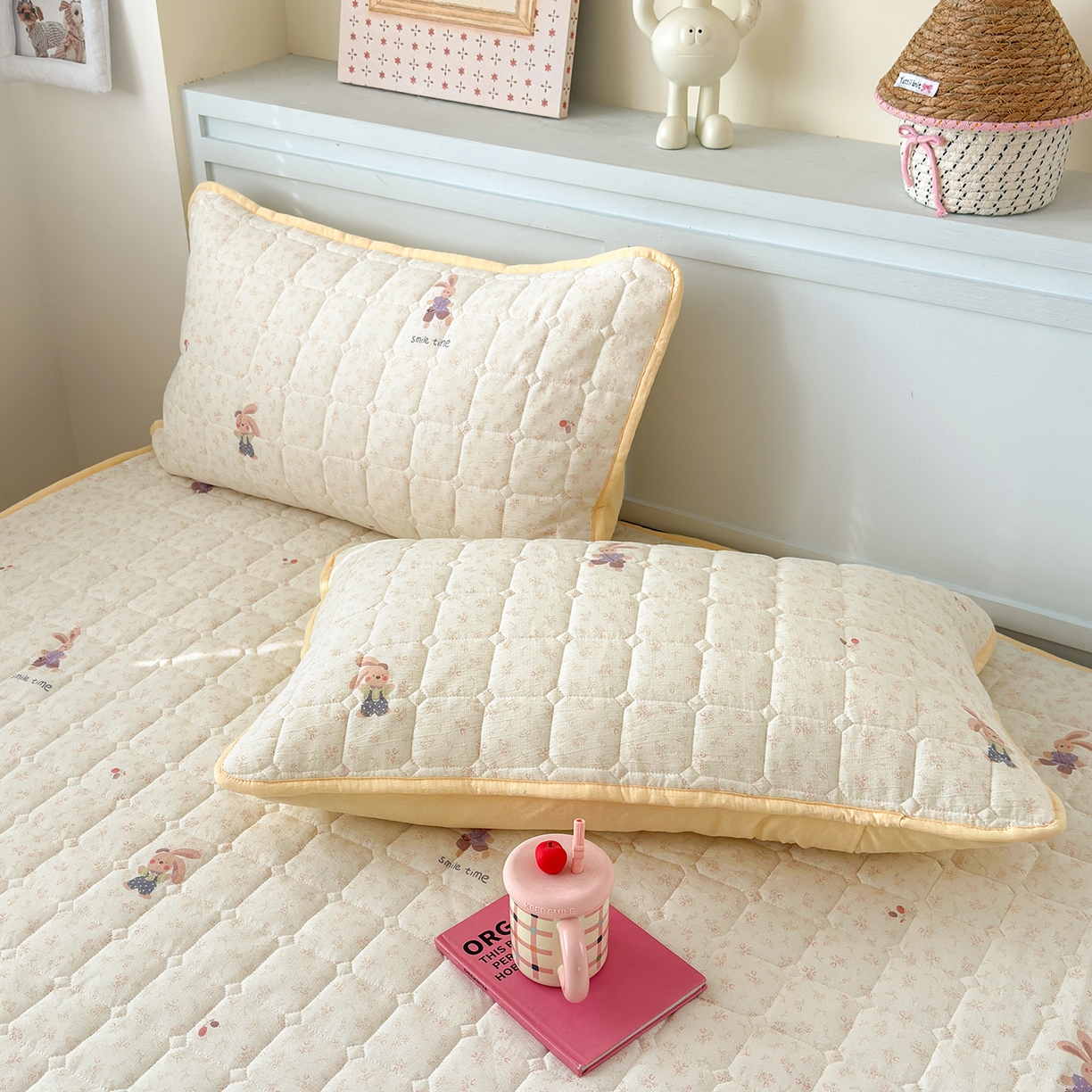 91家纺网 家纺一手货源 找家纺 丽美人家纺 2026新款双层皱皱纱大豆夹棉床笠单床笠床笠单件 JM乐园