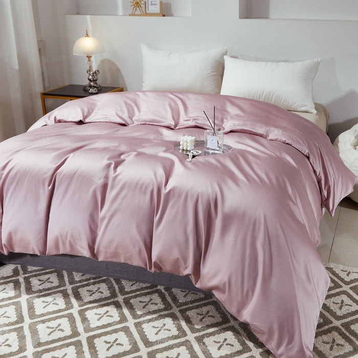 91家纺网 家纺一手货源 找家纺 晶缦家纺 2026新款全棉A类纯棉60支贡缎长绒棉纯色单被套单品被套被套单件 琳琅-粉豆沙