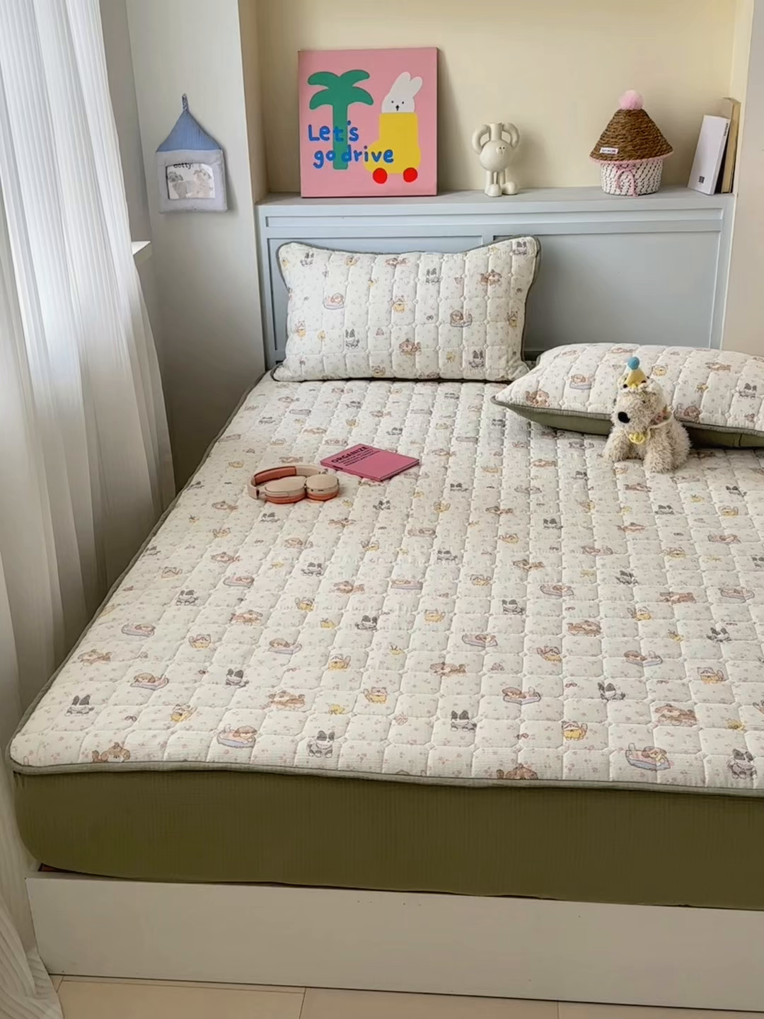 91家纺网 家纺一手货源 找家纺 丽美人家纺 2026新款双层皱皱纱大豆夹棉床笠单床笠床笠单件 JM贝拉