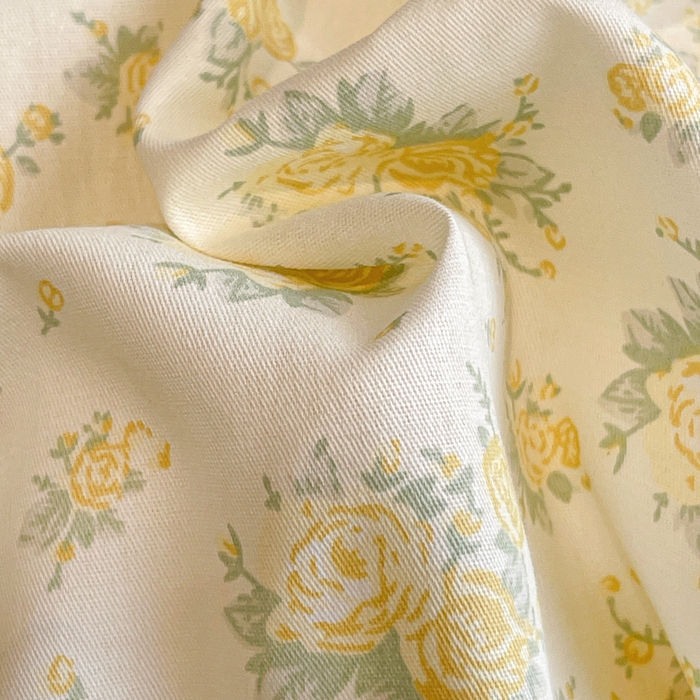 91家纺网 家纺一手货源 找家纺 简一 2026新款全棉床盖四件套晴天小花-黄