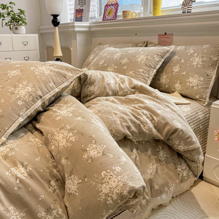 91家纺网 家纺一手货源 找家纺 简一 2026新款全棉床盖四件套唐顿庄园