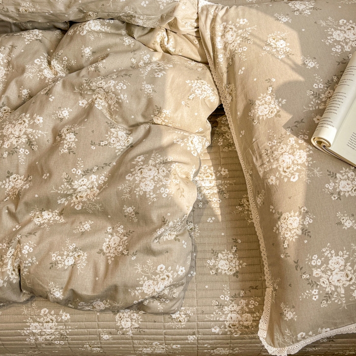 91家纺网 家纺一手货源 找家纺 简一 2026新款全棉床盖四件套唐顿庄园