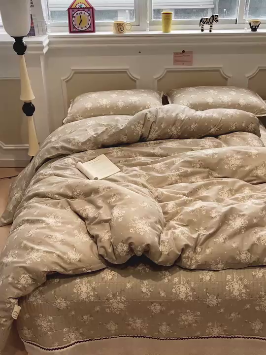 91家纺网 家纺一手货源 找家纺 简一 2026新款全棉床盖四件套唐顿庄园