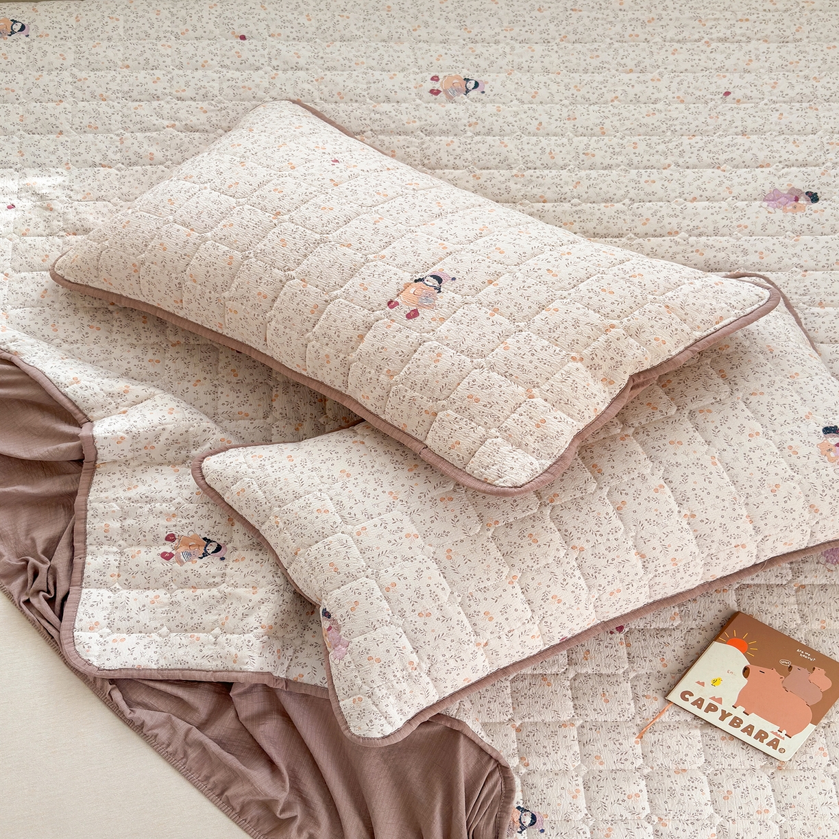 91家纺网 家纺一手货源 找家纺 丽美人家纺 2026新款双层皱皱纱大豆夹棉床笠单床笠床笠单件 JM时光