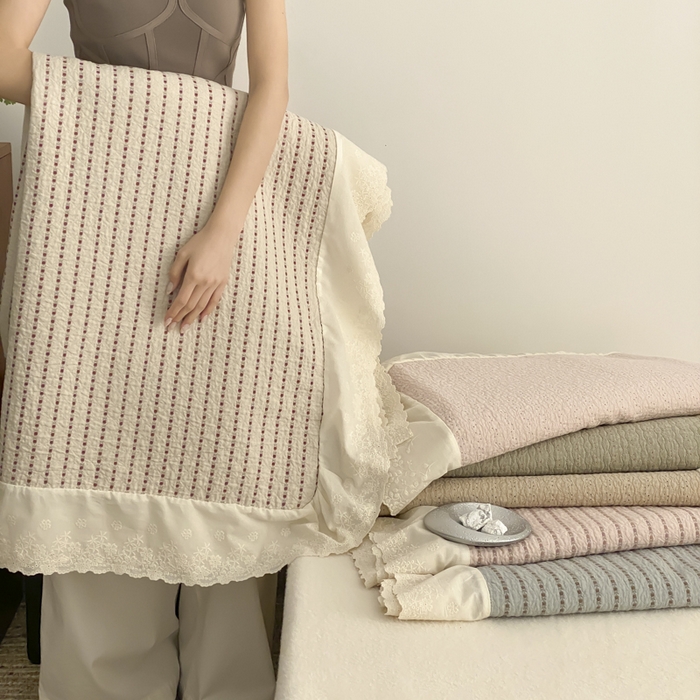 91家纺网 家纺一手货源 找家纺 麻依 2026新款全棉纯棉纱布床盖三件套四季款 组合图仅供展示-不可下单