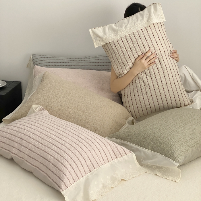 91家纺网 家纺一手货源 找家纺 麻依 2026新款全棉纯棉纱布床盖三件套四季款 组合图仅供展示-不可下单