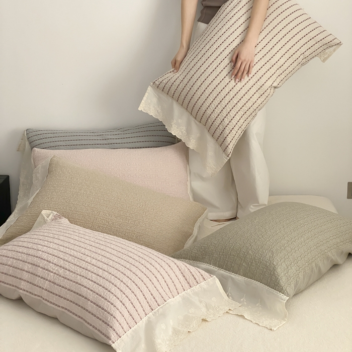 91家纺网 家纺一手货源 找家纺 麻依 2026新款全棉纯棉纱布床盖三件套四季款 组合图仅供展示-不可下单